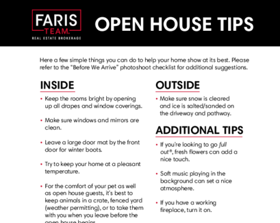 Open house tips